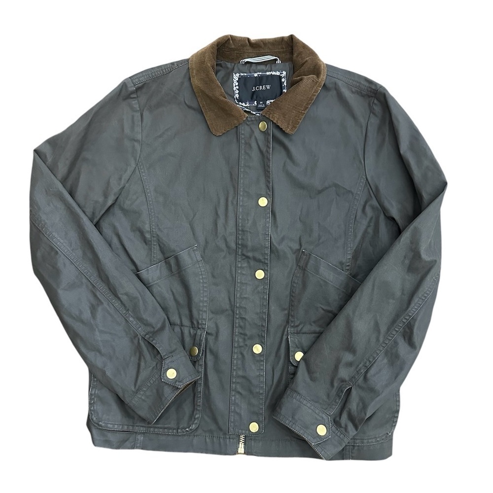J Crew Waxed Cotton Barn Jacket™ with Liberty® floral print Size Medium EUC